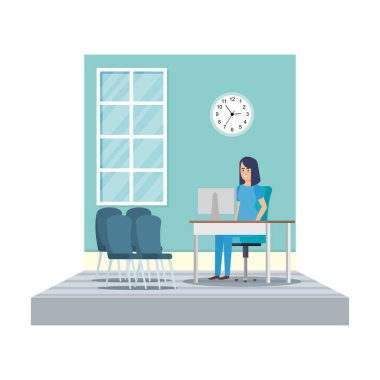 Oda vektör çizim tasarım danışmanlık içinde kadın Uygulayıcı