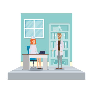 Oda vektör çizim tasarım danışmanlık içinde güzel hemşire