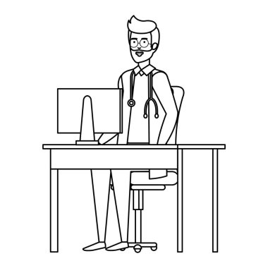 Oda vektör çizim tasarım danışmanlık doktor