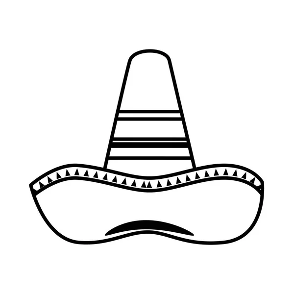 Мексиканская Шляпа Иконка Векторной Иллюстрации Дизайн — стоковый вектор