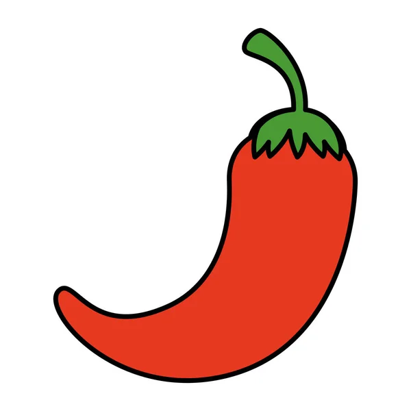 Hot Chili Peper Pictogram Vector Illustratie Ontwerp — Stockvector