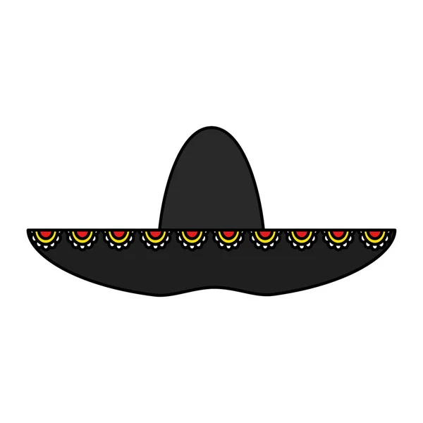 Mexicaanse Mariachi Hoed Cultuur Pictogram Vector Illustratie Ontwerp — Stockvector