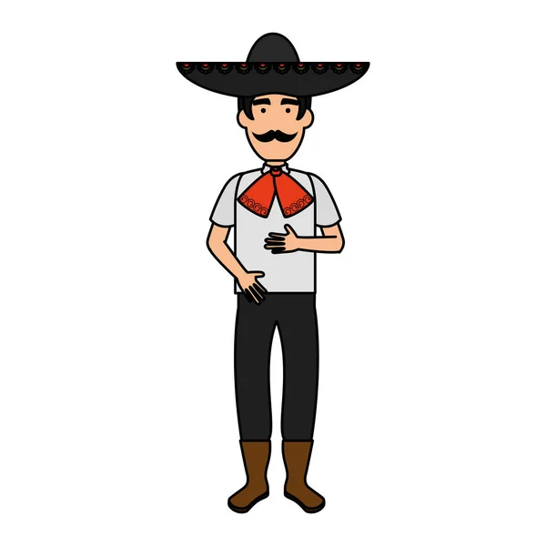 Tradicional Mexicano Mariachi Personagem Vetor Ilustração Design —  Vetores de Stock