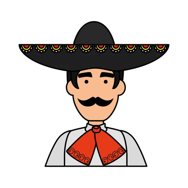 Mariachi Mexicain Traditionnel Personnage Vectoriel Illustration Design — Image vectorielle