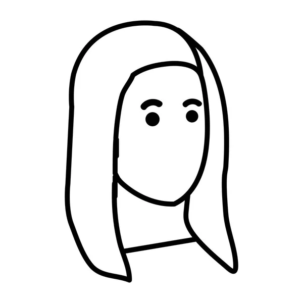 Красивая Женщина Голову Аватара Персонажа Векторной Иллюстрации Дизайн — стоковый вектор