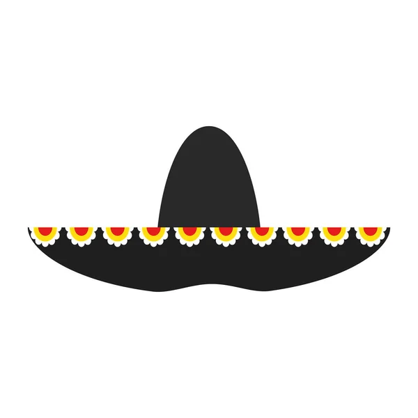 Mariachi Mexicain Chapeau Culture Icône Vectoriel Illustration Design — Image vectorielle