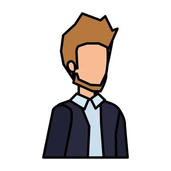 Élégant Homme Affaires Avatar Personnage Vecteur Illustration Design — Image vectorielle