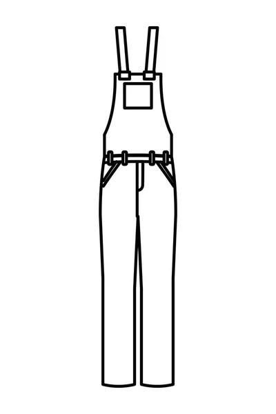 Arbeiter Uniform Overalls Symbol Vektor Illustration Design — Stockvektor