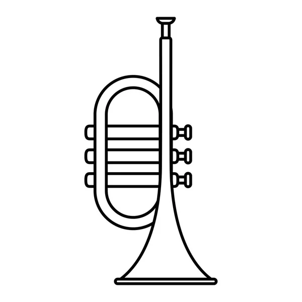 Tromba Musicale Isolato Icona Vettore Illustrazione Disegno — Vettoriale Stock