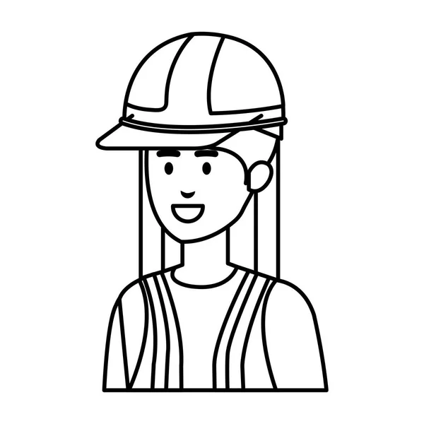 Constructor Femenino Con Diseño Ilustración Vectores Casco — Vector de stock