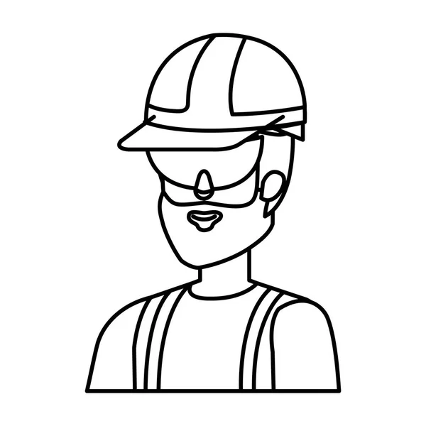 Builder Constructor Helmet Goggles Vector Illustration Design — Stock Vector