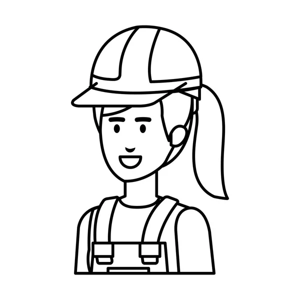 Constructor Femenino Con Diseño Ilustración Vectores Casco — Archivo Imágenes Vectoriales