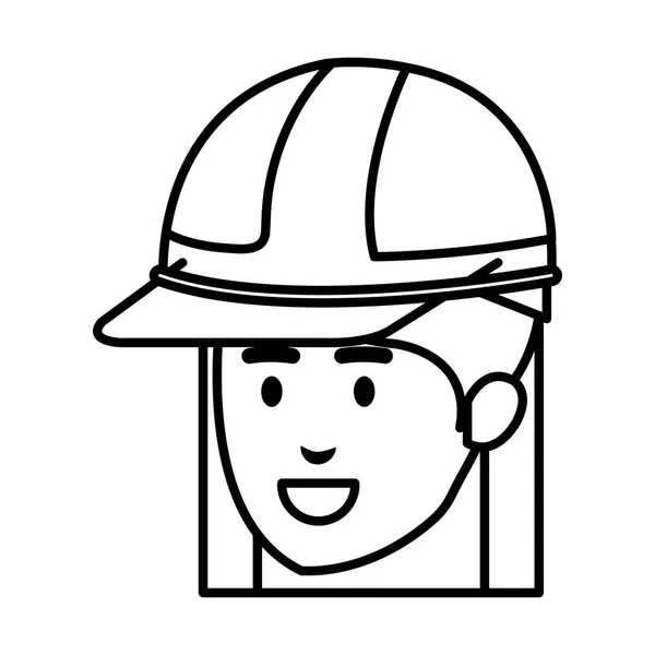 Constructeur Tête Femelle Avec Conception Illustration Vectorielle Casque — Image vectorielle