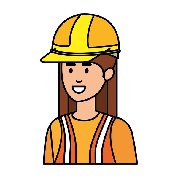 Female Builder Constructor Helmet Vector Illustration Design — Stock Vector