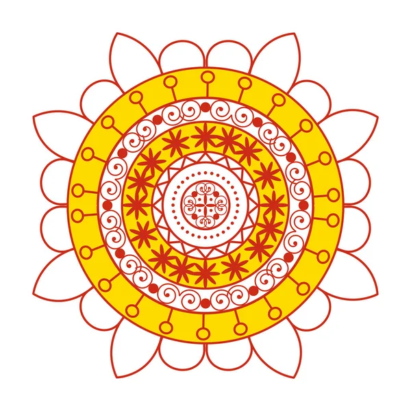 Gelukkige Diwali Kaart Met Mandala Vector Illustratie Ontwerp — Stockvector