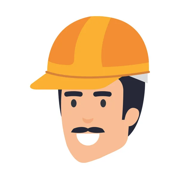 Constructor Cabeza Constructor Con Diseño Ilustración Vector Casco — Archivo Imágenes Vectoriales