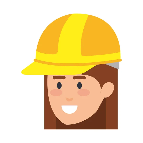 Constructor Cabeza Femenina Con Diseño Ilustración Vector Casco — Vector de stock