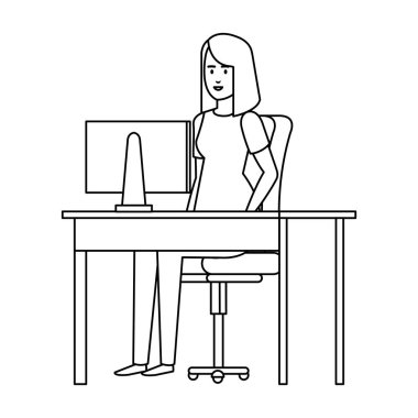 Oda vektör çizim tasarım danışmanlık içinde kadın Uygulayıcı