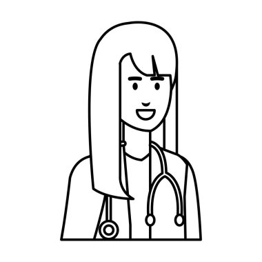 kadın doktor stetoskop karakter vektör çizim tasarımı ile