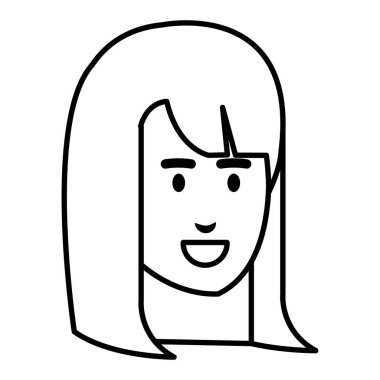 güzel bir kadın baş avatar karakter vektör çizim tasarımı