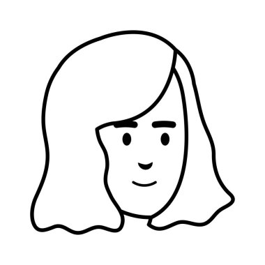 güzel bir kadın baş avatar karakter vektör çizim tasarımı