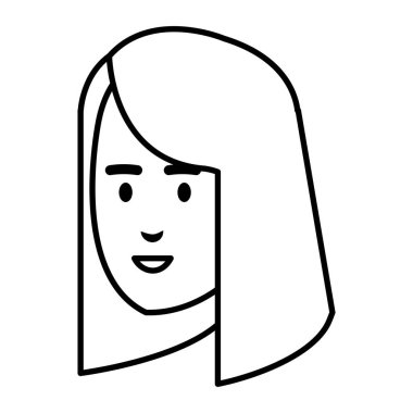 güzel bir kadın baş avatar karakter vektör çizim tasarımı