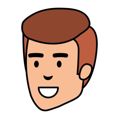 genç adam baş avatar karakter vektör çizim tasarımı