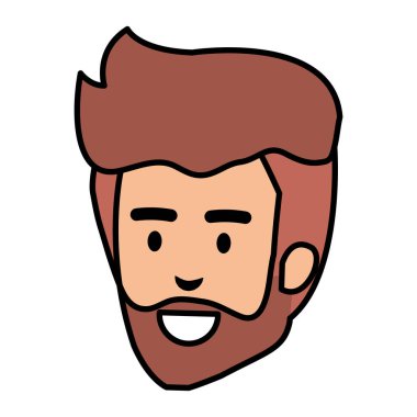 Genç adam kafa sakal avatar karakter vektör çizim tasarımı ile