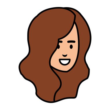 güzel bir kadın baş avatar karakter vektör çizim tasarımı