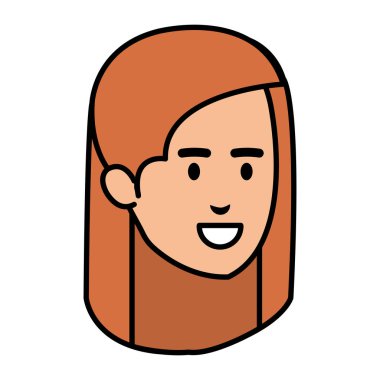 güzel bir kadın baş avatar karakter vektör çizim tasarımı