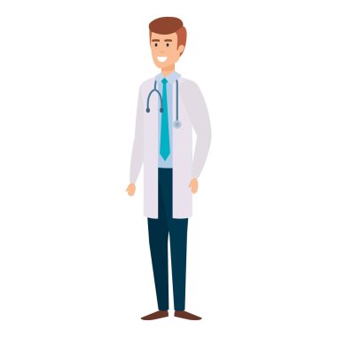Doktor stetoskop karakter vektör çizim tasarımı ile
