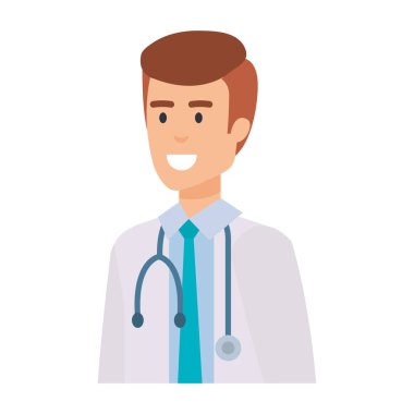 Doktor stetoskop karakter vektör çizim tasarımı ile