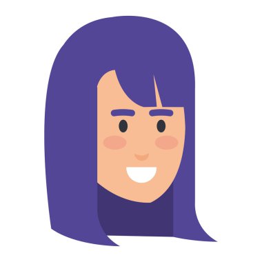 güzel bir kadın baş avatar karakter vektör çizim tasarımı