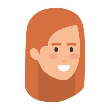 güzel bir kadın baş avatar karakter vektör çizim tasarımı