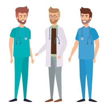 Doktorlar sağlık personeli vektör çizim tasarım grubu