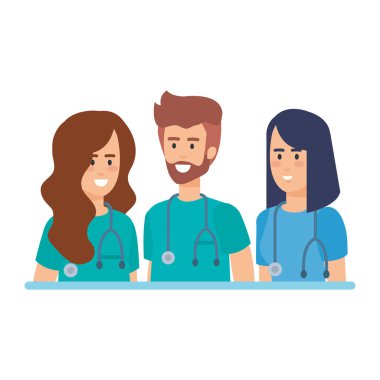Doktorlar sağlık personeli vektör çizim tasarım grubu