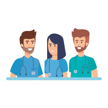 Doktorlar sağlık personeli vektör çizim tasarım grubu