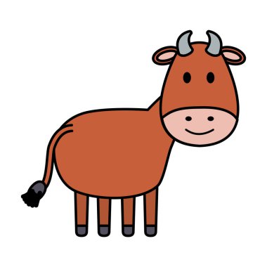 şirin öküz yemlik karakter vektör çizim tasarımı