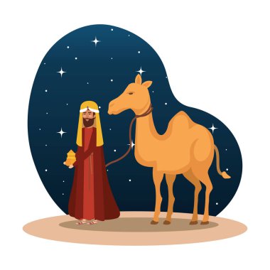 deve yemlik karakter vektör çizim tasarımı ile Bilge Kral