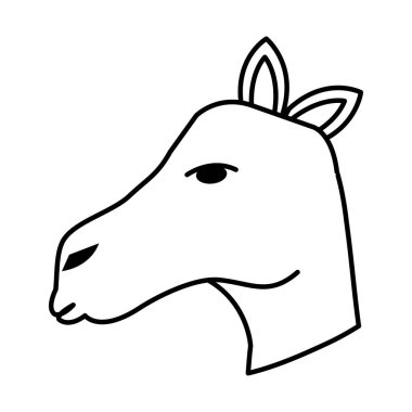 sevimli deve baş hayvan vektör çizim tasarım çöl