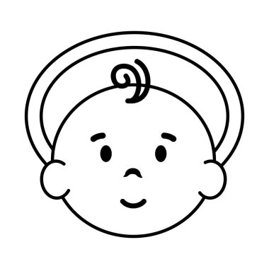 İsa'nın Kutsal bebek karakter vektör çizim tasarım Başkanı