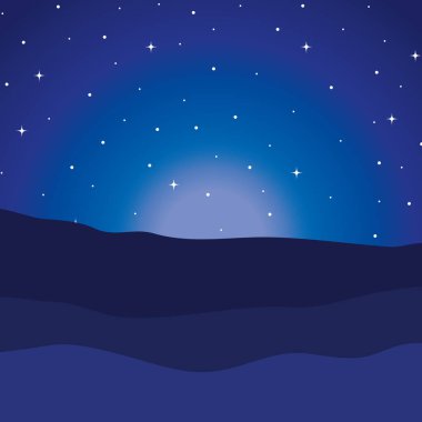 gece yemlik sahne arka plan vektör çizim tasarım çöl