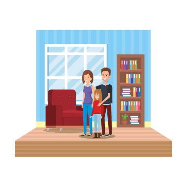 Anne ile kızı oturma vektör çizim tasarım