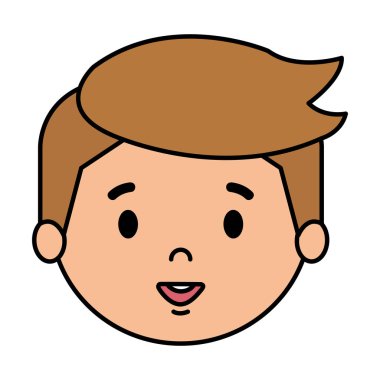 Sevimli küçük çocuk baş karakter vektör çizimi tasarımı