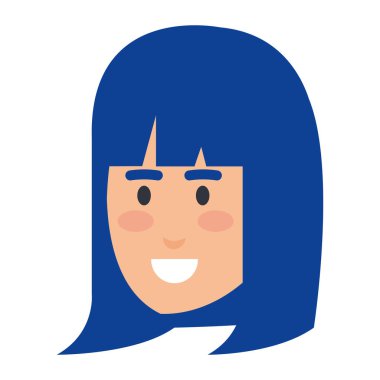 güzel bir kadın baş avatar karakter vektör çizim tasarımı