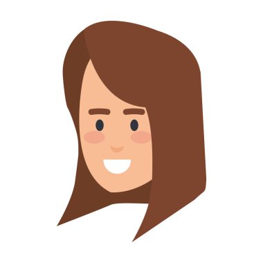 güzel bir kadın baş avatar karakter vektör çizim tasarımı