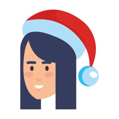 güzel bir kadın baş avatar karakter vektör çizim tasarımı