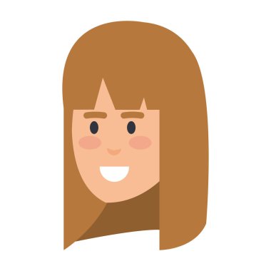 güzel bir kadın baş avatar karakter vektör çizim tasarımı