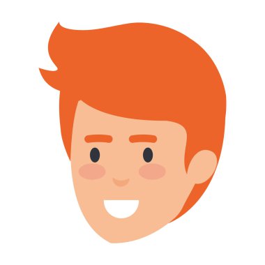 genç adam baş avatar karakter vektör çizim tasarımı