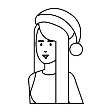 Noel kazağı ve şapka vektör çizim tasarım kadın ile